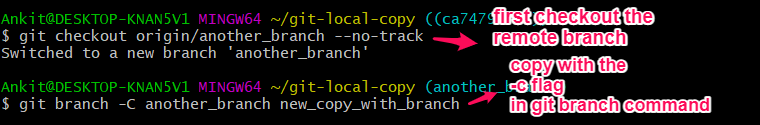 Git Copy With Branch Command